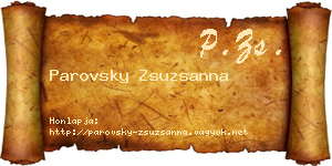 Parovsky Zsuzsanna névjegykártya